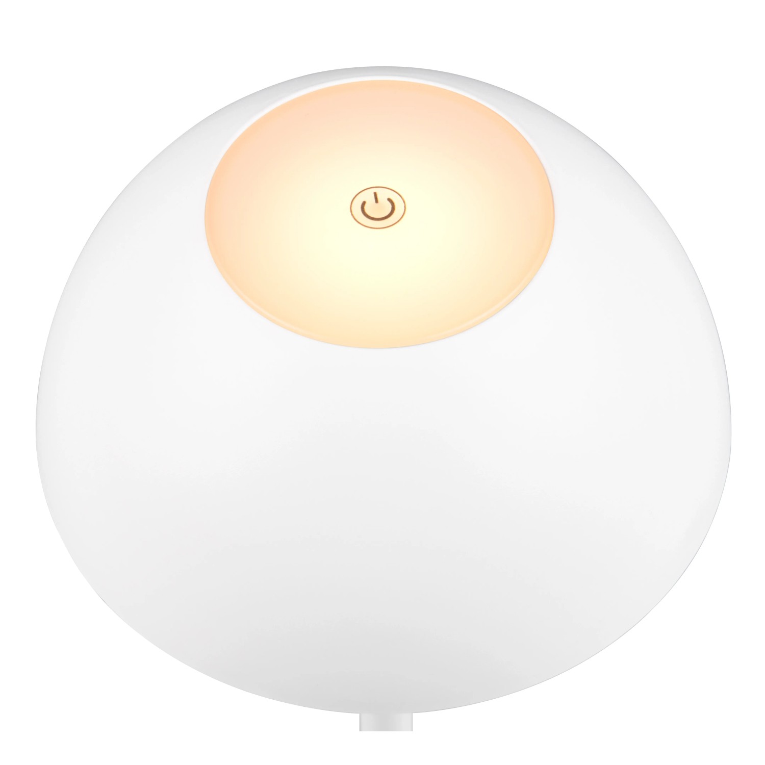 Weiße Reality LED-Tischleuchte Ricardo, dimmbar, Ø 13,5 cm.