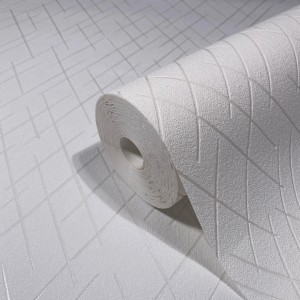 Rolle Marburg Vliestapete Kylie 3, grafisches Muster in Weiß.