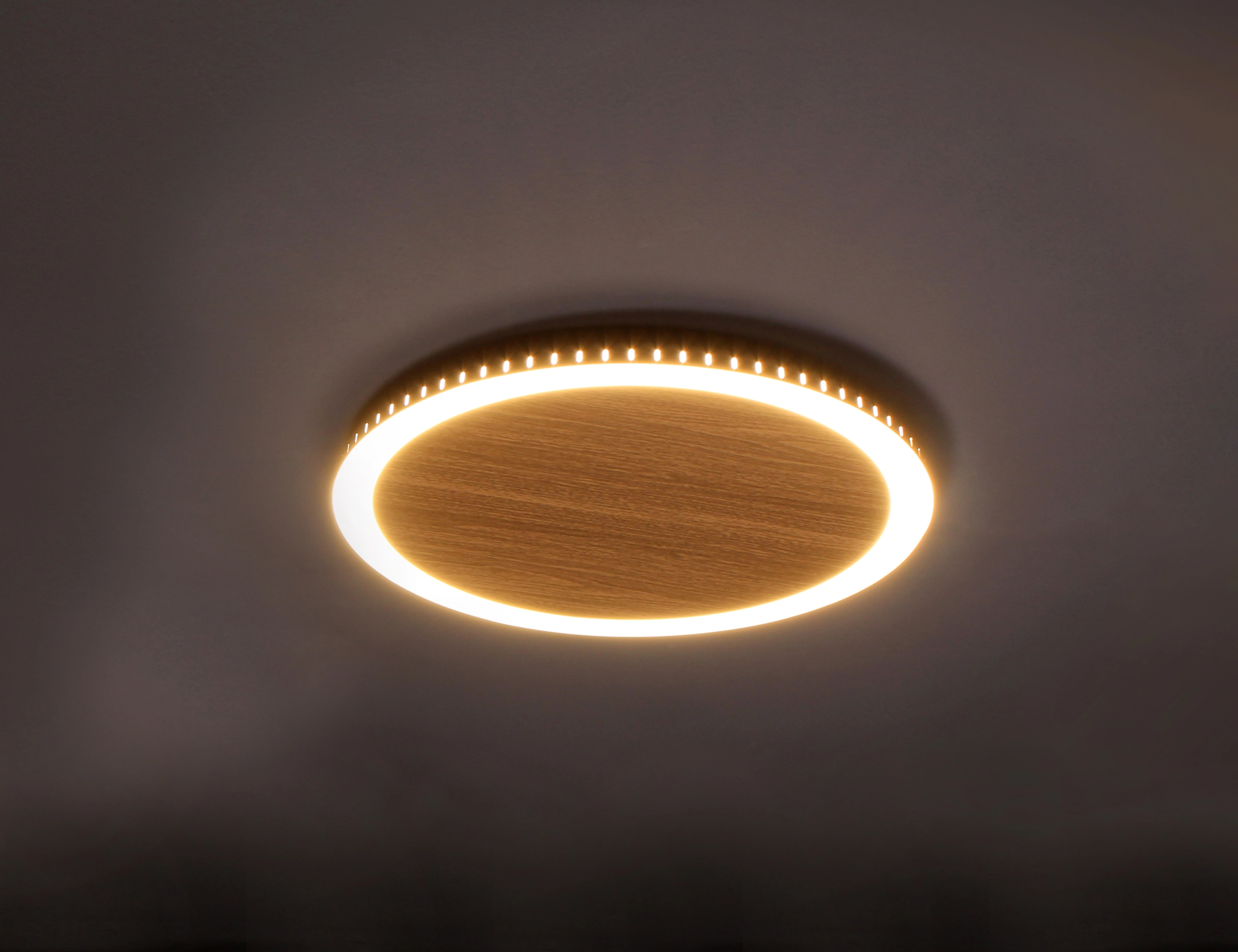 Ø Design bei M kaufen OBI LED-Deckenleuchte cm 40 Holz Moon Luce 1-flammig
