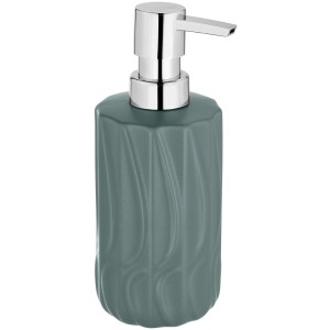 Grüner Wenko Seifenspender Oristano aus Keramik mit Chrom-Pumpe.