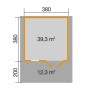 Grundriss Weka Holz-Gartenhaus Satteldach: Maße und Flächenangaben für Planung und Aufbau.