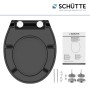Schwarzer Schütte WC-Sitz Duroplast Slim mit Absenkautomatik und Schnellverschluss.