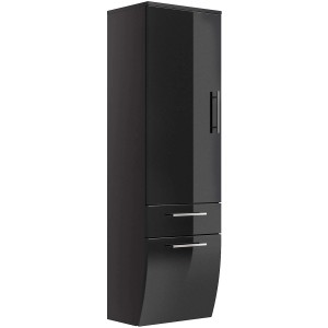 Posseik Bad-Hochschrank Salona, Anthrazit, 40 cm breit, mit Tür und Schubladen für Badezimmer.