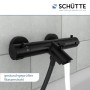 Schütte Thermostat Badewannenarmatur London, schwarz matt, mit Wasserstrahl. Thermostat für Badewanne.