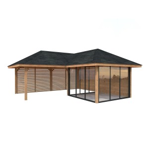 Palmako Pavillon Bianca Set211 Slide Braun Tauchgrundiert 588 cm x 588 cm FSC®