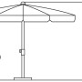 Skizze Schneider Balkonschirm Locarno Ø 150 cm, Maße und Details zum Sonnenschirm.