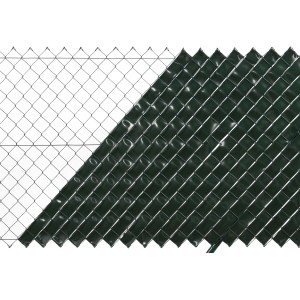 Floraworld Foliestreifen in Grün am Maschendrahtzaun für mehr Privatsphäre im Garten.