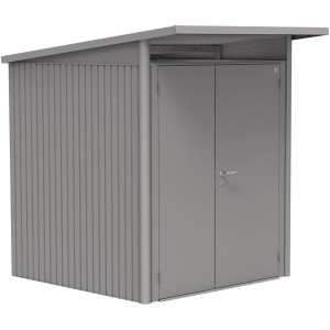 Biohort Metall-Gerätehaus AvantGarde Gr. A1 quarzgrau-metallic Doppeltür schmal