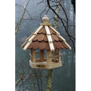 Dobar Vogelfutterhaus mit Holzschindeln, Kiefernholz, zum Aufhängen im Garten.