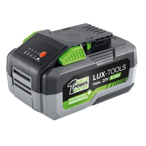 LUX 20V Akku 6.0 Ah für Elektrowerkzeuge des 1 PowerSystems mit Ladestandsanzeige.
