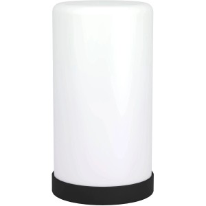 Eglo LED Tischleuchte RGBIC, 7,5 W, zylindrisch, weiß mit schwarzem Sockel. Smarte Leuchte mit Farbwechsel.