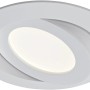 Weiße, schwenkbare Briloner LED-Einbauleuchte aus Kunststoff, 10,6 cm Durchmesser.
