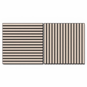 Akustikpaneel Lino Powder, 2er Set, 60x60 cm, schwarz/beige, für Wand und Decke.