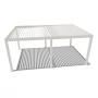 Weißer Aluminium Pavillon 4x6m mit elektrischem Lamellendach, teilweise geöffnet, für Terrassenüberdachung & Sonnenschutz.