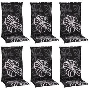 Beo Saumauflage Boston 6er-Set für Hochlehner, schwarz-weiß mit Blumenmuster.