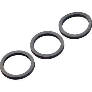 Drei schwarze Siphondichtungen 1 1/4 aus Gummi für Waschbecken, Küche und WC.