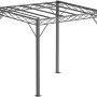 Anthrazitfarbene Eleo Pergola Ischia aus Metall, pulverbeschichtet, für Garten und Terrasse.