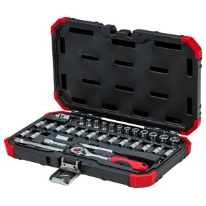33-teiliger Gedore Steckschlüssel Satz 6,3 mm (1/4) im Koffer.