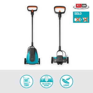 Gardena Akku-Rasenmäher HandyMower 22/18V, blau/grau, für kleine Rasenflächen bis 50m².