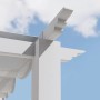 Detailansicht des weißen Pavillon Pergola Gazebo Florida mit Sonnensegel.