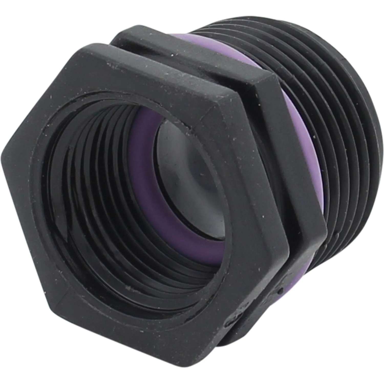Busching Adapter 33,3 mm, R1 AG x 24,1 mm, Rp 3/4 IG, für Regentonnen und Wasserzapfstellen.