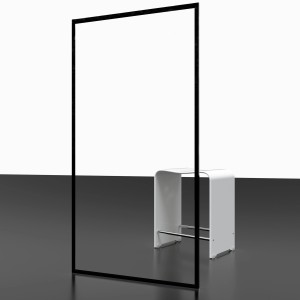Schulte Walk In Dusche Alexa Style 2.0 mit schwarzem Rahmen, 200x140 cm.