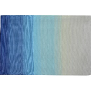 Blau-beiger Outdoor-Teppich 180x120cm aus Polypropylen mit Farbverlauf für Camping & Garten.