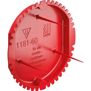 Roter Kaiser Signaldeckel 1181-60, Ø 60 mm, für Unterputzdosen zum Schutz beim Verputzen.