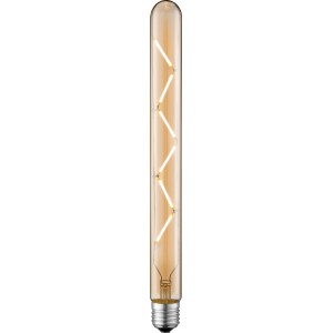 Just Light. E27 LED-Leuchtmittel, 5W, goldfarben, mit Filament im Röhrendesign.