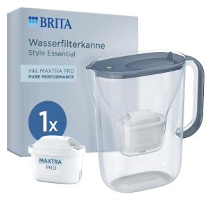 Brita Wasserfilter-Kanne Style Essential inkl. Kartusche MX Pro 2,4 l Steinblau