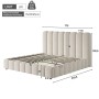 okwish Polsterbett 160x200cm mit Großem Stauraum Schlafzimmer Weiß ohne Matratze_5