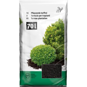 Sack Pflanzerde torffrei (70L) für Hecken, Stauden und Büsche. Gebrauchsfertig und vorgedüngt.