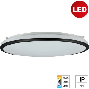 LED-Wand- und Deckenleuchte, IP44, 18 W, Ø 33,5 cm, Farbwechsel, Weiß-Anthrazit.