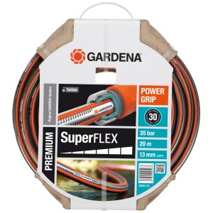 Gardena Premium SuperFlex Gartenschlauch 1/2 Zoll, 20 m, mit Power Grip Profil.