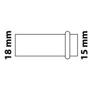 Kirchhoff CU-Reduziernippel, 18 mm auf 15 mm, blank, für Pressfittings.
