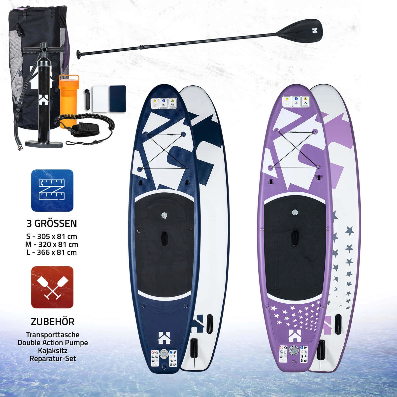 Home Deluxe Stand Up Paddle Board Moana S 305 cm x 81 cm Blau kaufen bei OBI