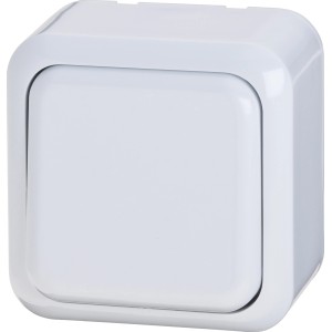 Aufputz Aus-/Wechselschalter in Weiß für den Innenbereich.