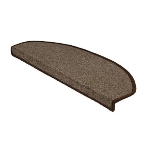KARAT Stufenmatte London Selbstklebend Hellbraun Halbrund 23,5 x 65 cm