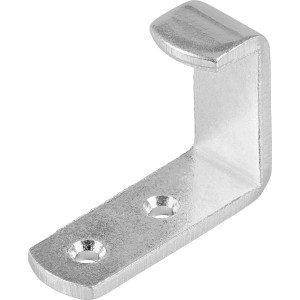 Verzinkter Winkelhaken, 15x45x36 mm, zur Montage durch Anschrauben, geeignet für den Außenbereich.