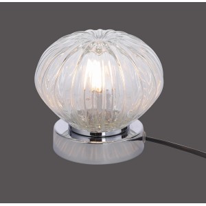 Transparente Design-Tischleuchte Tabea von Just Light mit Touchdimmer und warmweißem Licht.