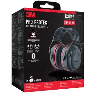 3M Kapselgehörschutz Pro Protect Bluetooth SNR-Wert 30 dB Schwarz