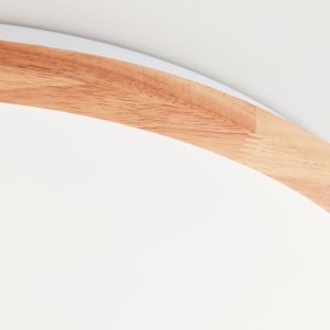 Brilliant LED-Deckenleuchte Bario Weiß/Holz Hell Ø 52 cm CCT