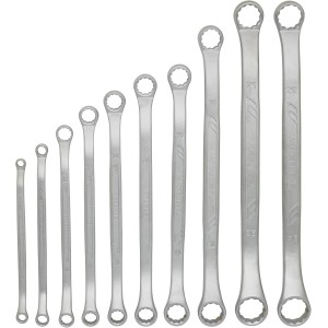 Stanley Doppel-Ringschlüssel Set, 10-teilig, chrom-matt, verschiedene Größen.