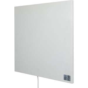 Weißes Heizpaneel Infrae Design S 350 W für elektrische Heizgeräte, Seitenansicht.