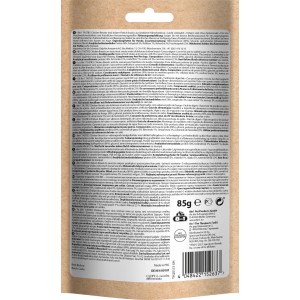8in1 Hunde-Natursnack Hähnchenbrust, 85g Packung, Rückseite mit Produktinformationen.