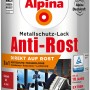 Dose Alpina Metallschutz-Lack Anti-Rost Rot glänzend, 750ml, mit Rostschutz-Technologie.
