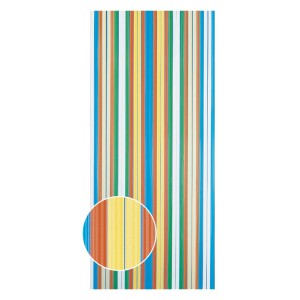 Bunter Streifenvorhang (90x200 cm) aus Kunststoff für Tür oder Raumteiler.