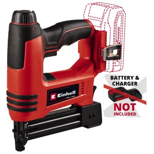 Einhell Akku-Nagler/Tacker TE-CN 18 Li Solo (ohne Akku). Rot-schwarzes Akkugerät für Klammern und Nägel.