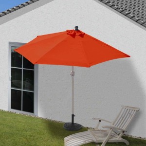 Halbrund-Sonnenschirm Lorca, 270 cm, Terracotta, mit Ständer für Balkon oder Terrasse.