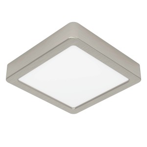 Quadratische LED-Deckenleuchte Fueva 5, nickelfarben matt, 16x16 cm.
